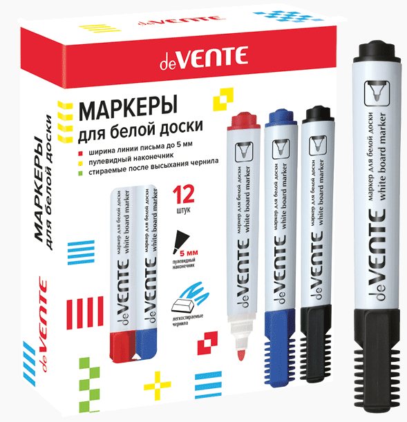 

Маркер для доски deVente 5мм круглый черный, 918961