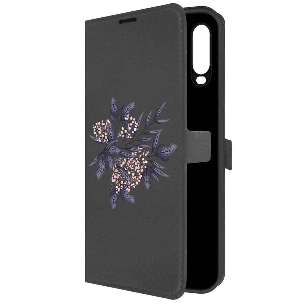

Чехол-книжка Krutoff Eco Book для Vivo Y12 Розовые бутоны (черный)