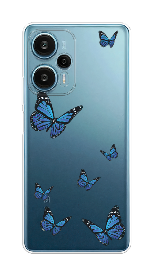 

Чехол на Xiaomi Redmi Note 12 Turbo, Poco F5 "Blue butterflies", Синий;черный, 318750-1