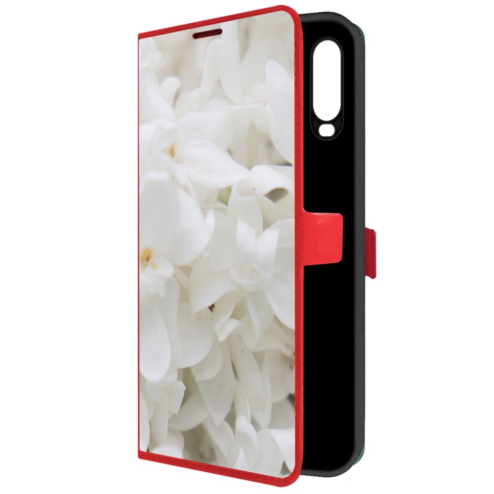 

Чехол-книжка Krutoff Eco Book для Vivo Y17 Белые лилии (красный)