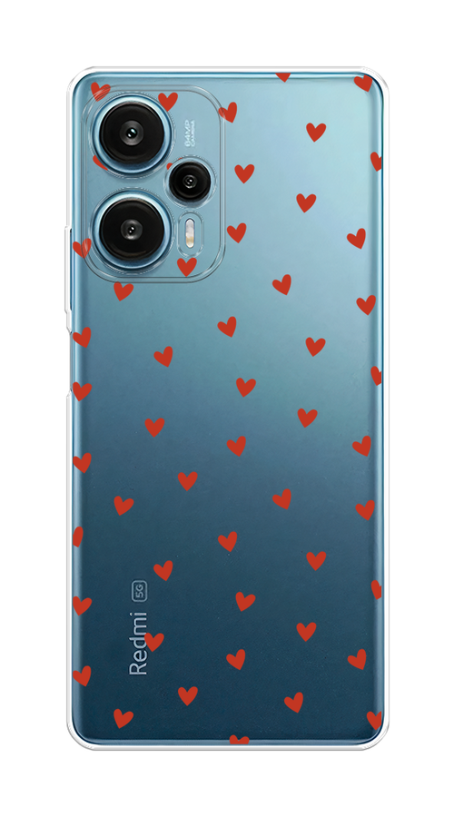 

Чехол на Xiaomi Redmi Note 12 Turbo/Poco F5 "Red hearts", Красный;прозрачный, 318750-1