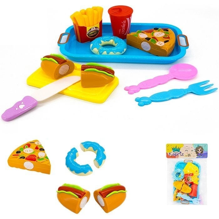 Набор игрушечных продуктов Miss Kapriz Фастфуд, 9 предметов, в пакете набор продуктов 98b sc фастфуд в пак
