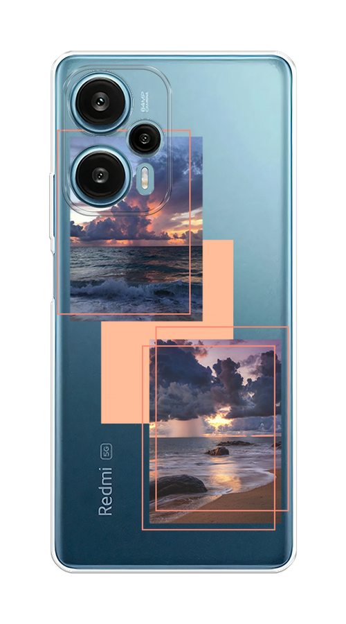 

Чехол на Xiaomi Redmi Note 12 Turbo/Poco F5 "Sky collage", Розовый;прозрачный;синий, 318750-1