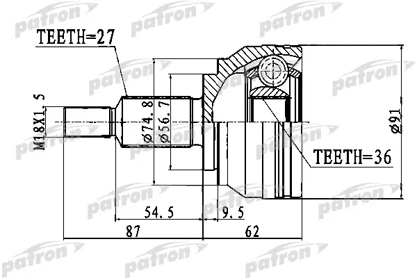 Шрус PATRON PCV1771