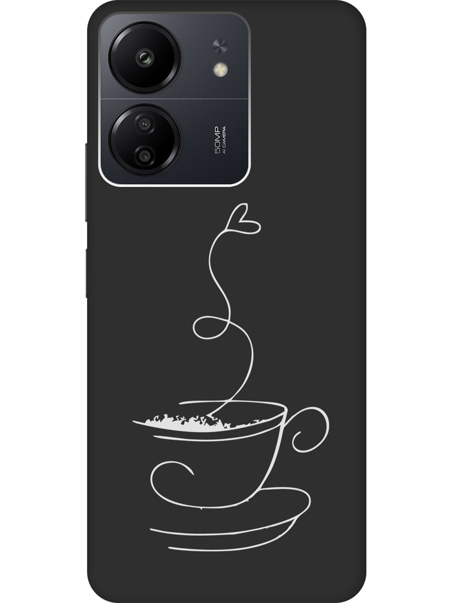 

Матовый Soft Touch чехол на Xiaomi Redmi 13C "Coffee Love W" черный, Черный;белый, 20001465