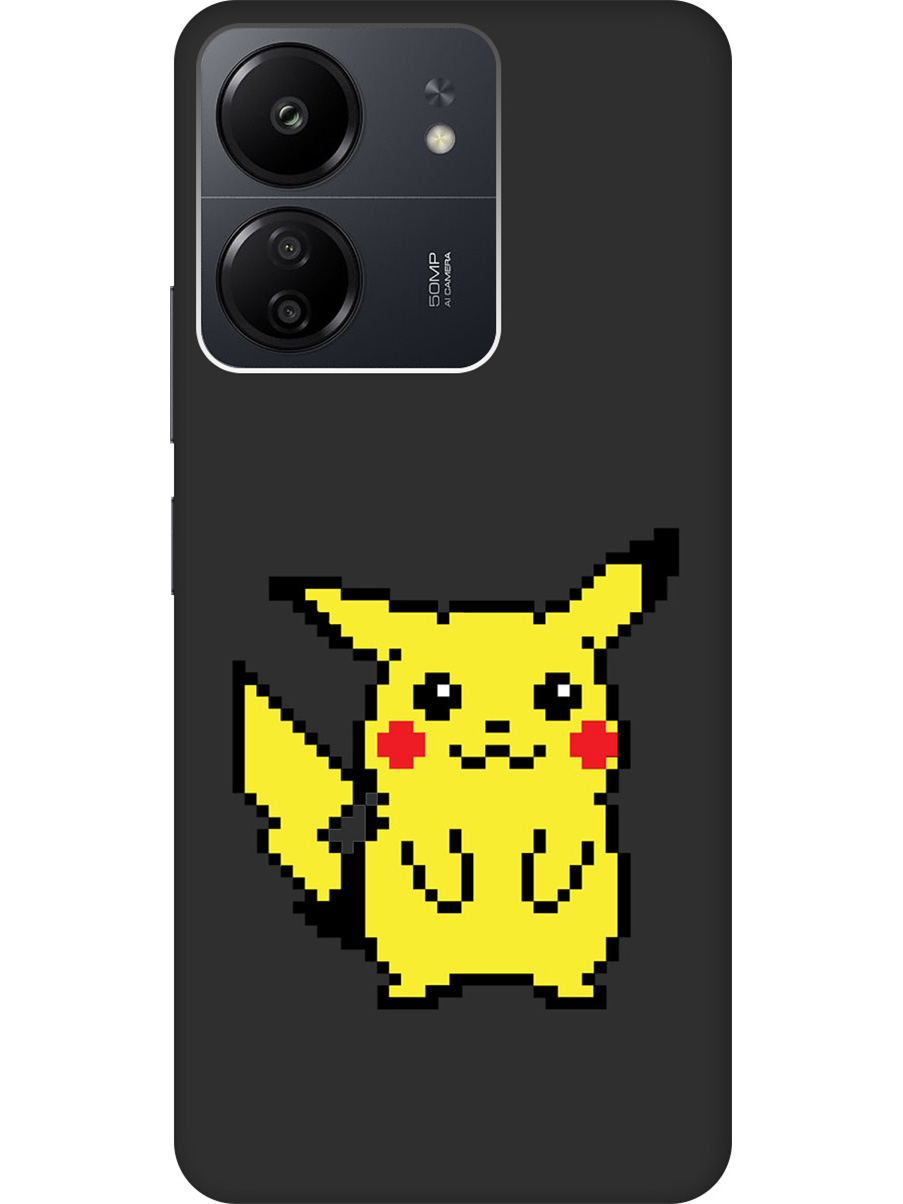 

Матовый Soft Touch чехол на Xiaomi Redmi 13C "Pixel Pikachu" черный, Черный;желтый;красный, 20001465