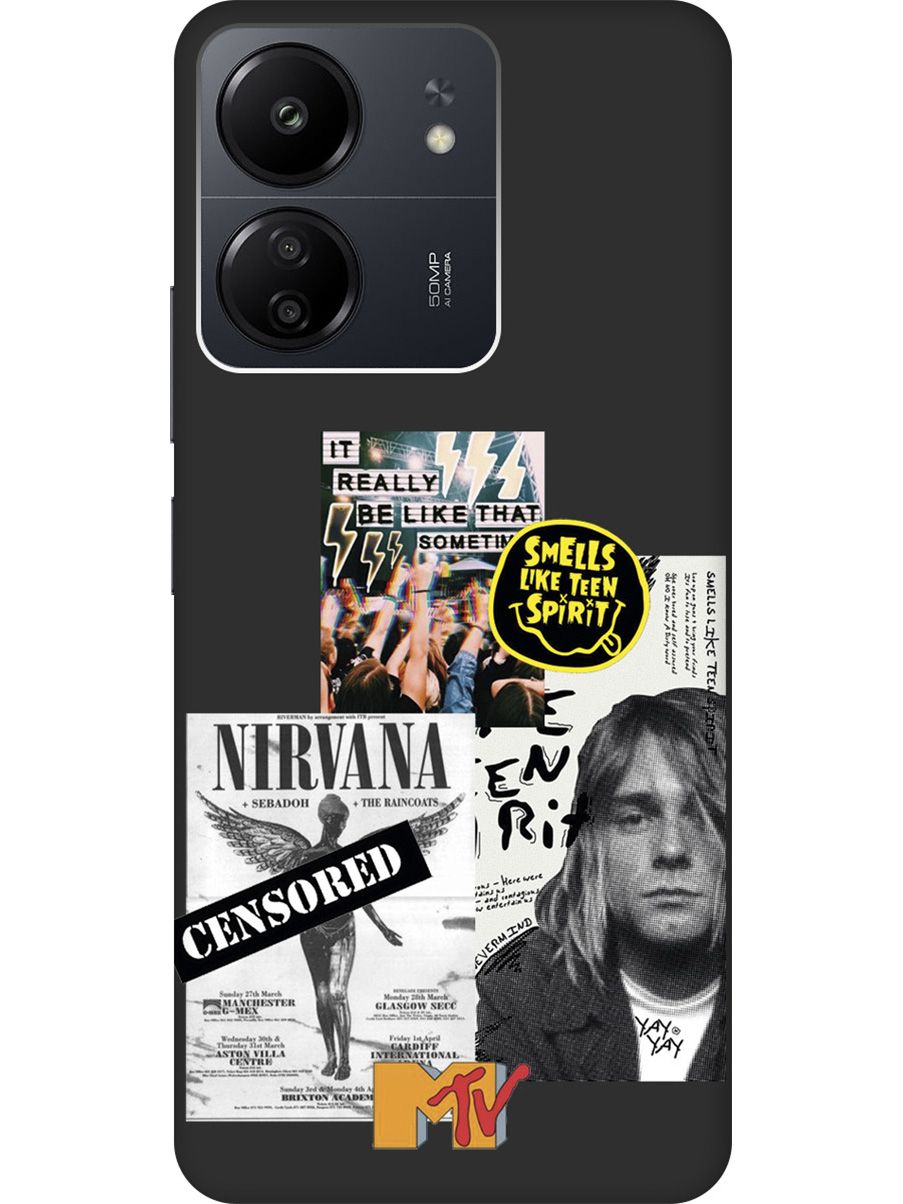 

Матовый Soft Touch силиконовый чехол на Xiaomi Redmi 13C "Nirvana" черный, Черный;белый, 20001465