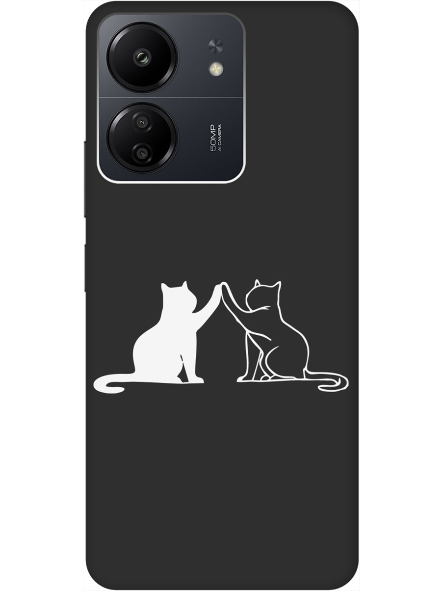 

Матовый Soft Touch силиконовый чехол на Xiaomi Redmi 13C "Cats W" черный, Черный;белый, 20001465