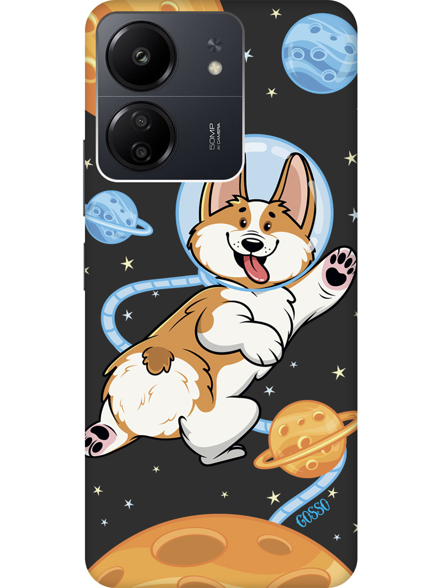 

Матовый Soft Touch силиконовый чехол на Xiaomi Redmi 13C "CosmoCorgi" черный, Черный;коричневый, 20001465