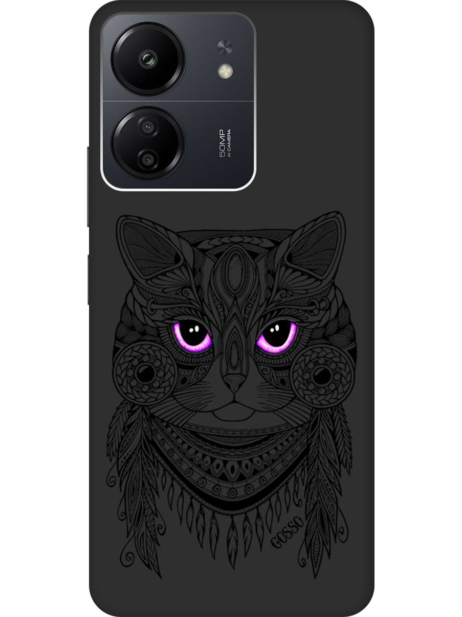 

Матовый Soft Touch силиконовый чехол на Xiaomi Redmi 13C "Grand Cat" черный, Черный;розовый, 20001465