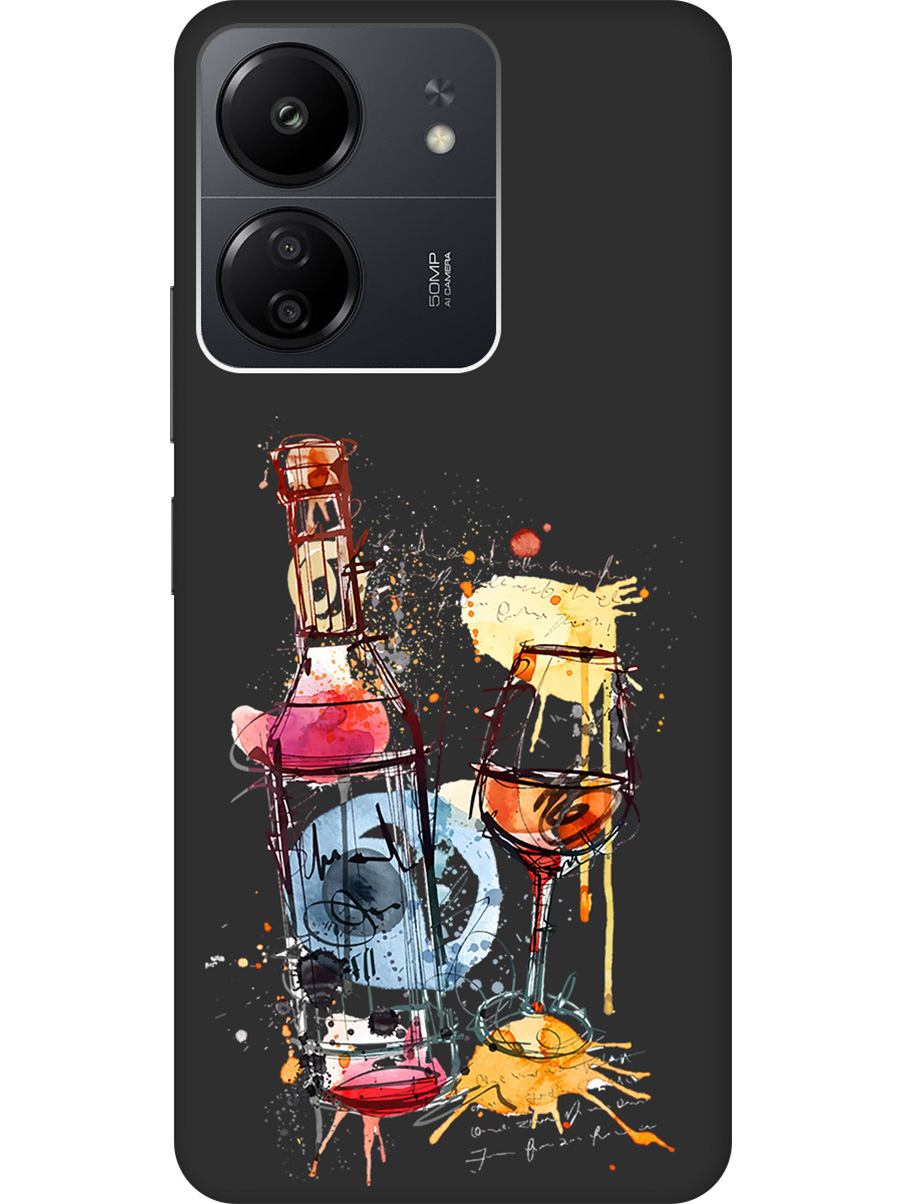 

Матовый Soft Touch чехол на Xiaomi Redmi 13C "Aquarelle Wine" черный, Черный;голубой;красный;оранжевый, 20001465