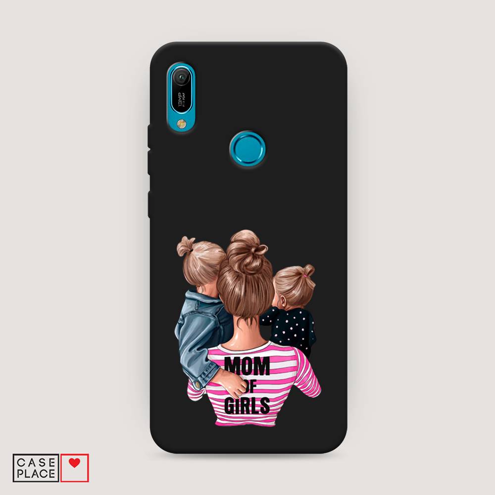 

Чехол Awog на Huawei Y6 2019 "Mom of Girls", Синий;розовый;черный, 68652-1