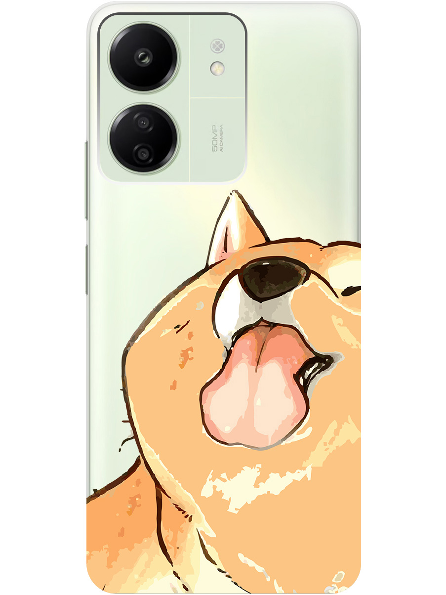 

Силиконовый чехол на Xiaomi Redmi 13C "Shiba", Прозрачный;бежевый;коричневый, 20001464