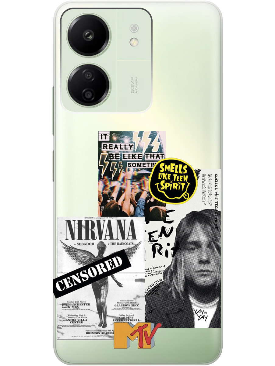 

Силиконовый чехол на Xiaomi Redmi 13C "Nirvana", Прозрачный;белый;серый;черный, 20001464