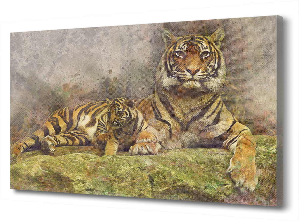 

Картина на холсте Тигрица с тигренком PRC-1214 (45x30см). Натуральный холст
