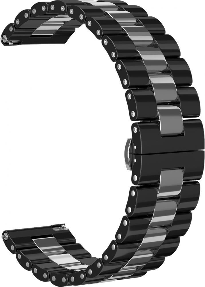 

Ремешок керамический GSMIN Bias 22 для Amazfit GTR Lite 47мм (Черно-серебристый), Ремешок керамический GSMIN Bias 22 для Amazfit GTR Lite 47мм