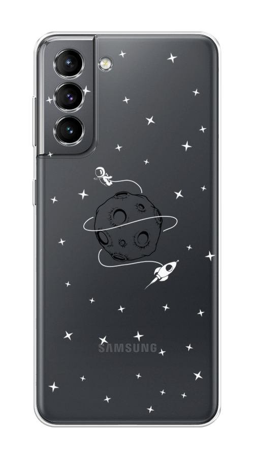 

Чехол на Samsung Galaxy S21 "Полет вокруг луны", Белый;серый;черный, 2101850-2