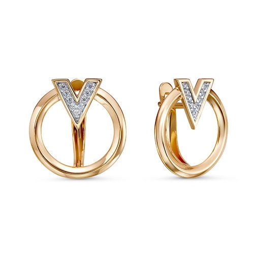 

Серьги из красного золота ЯХОНТ Золотой 258922, фианит, 258922