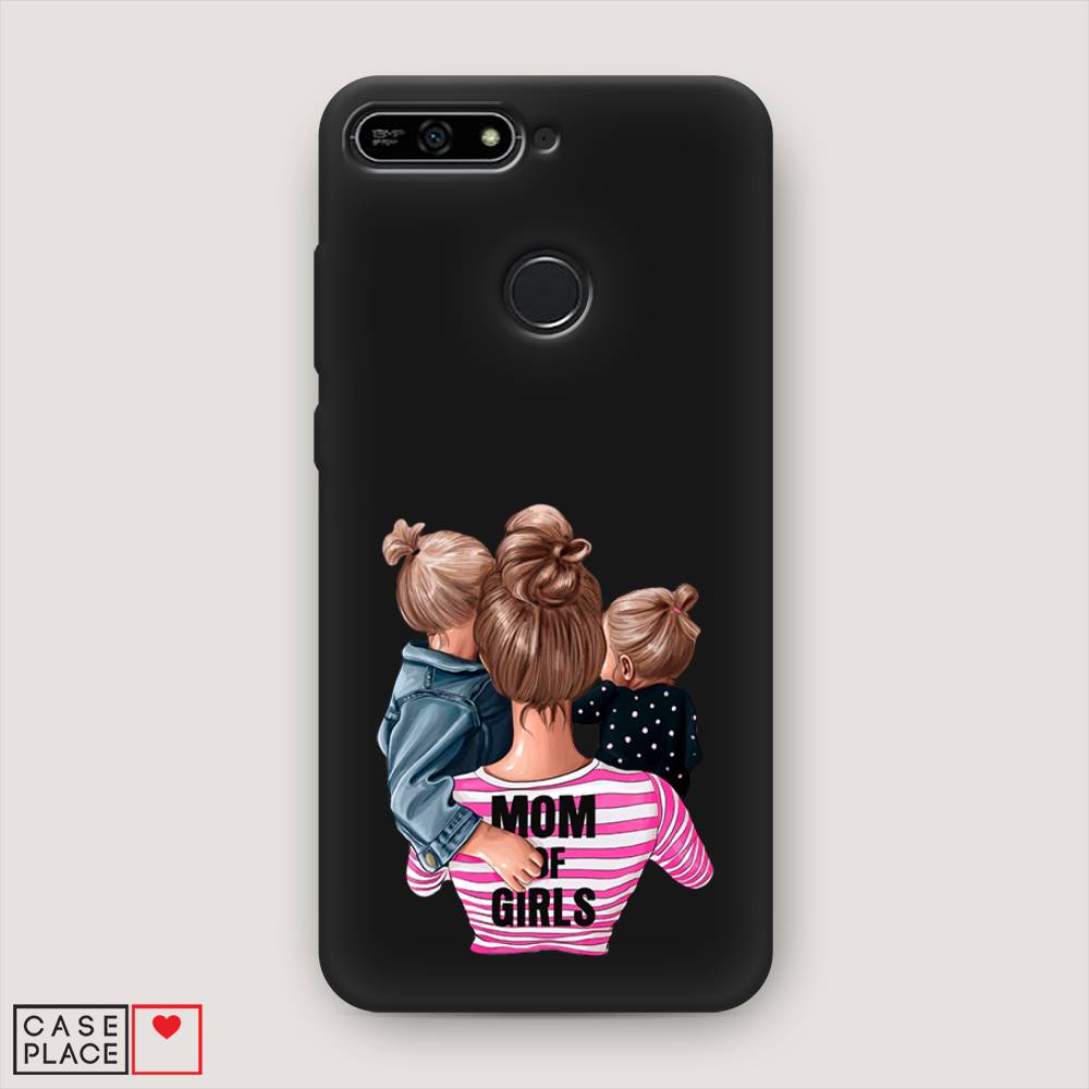 

Чехол Awog на Honor 7A Pro "Mom of Girls", Синий;розовый;черный, 65452-1