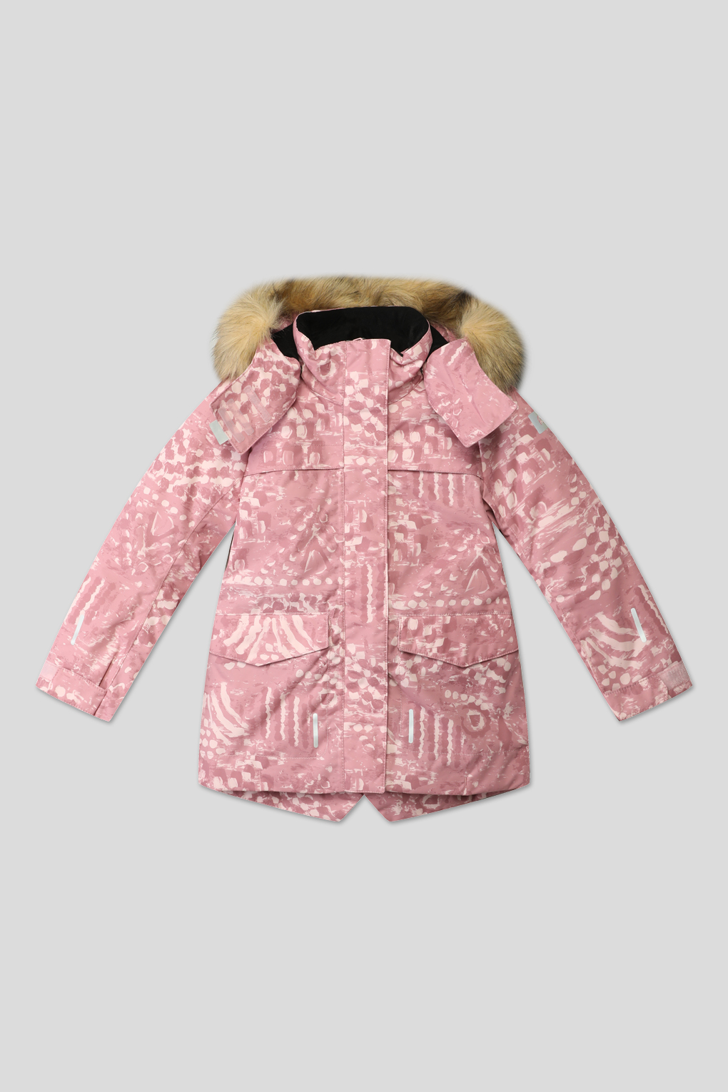 Куртка утепленная Reima 5100072M для девочек, цвет зеленый/розовый р.110