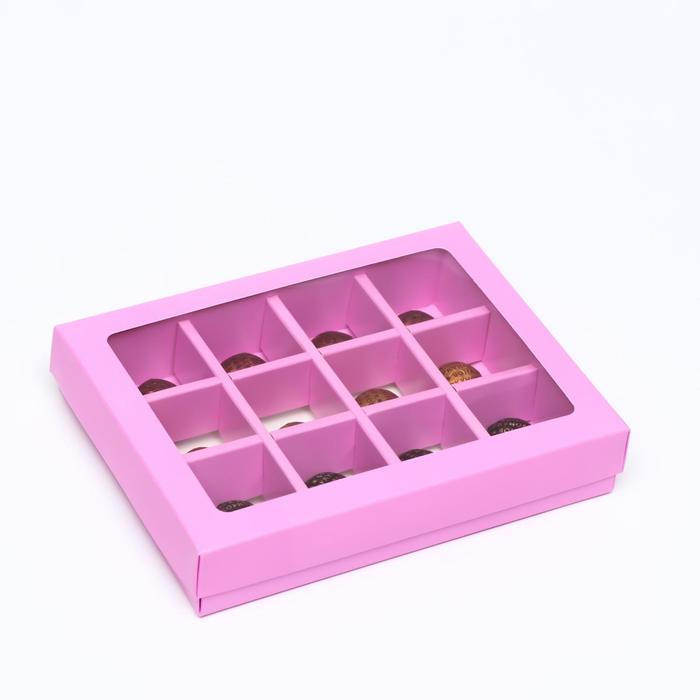

Коробка для конфет, 12 шт, сиреневая, 19 х 15 х 3,6 см, Розовый
