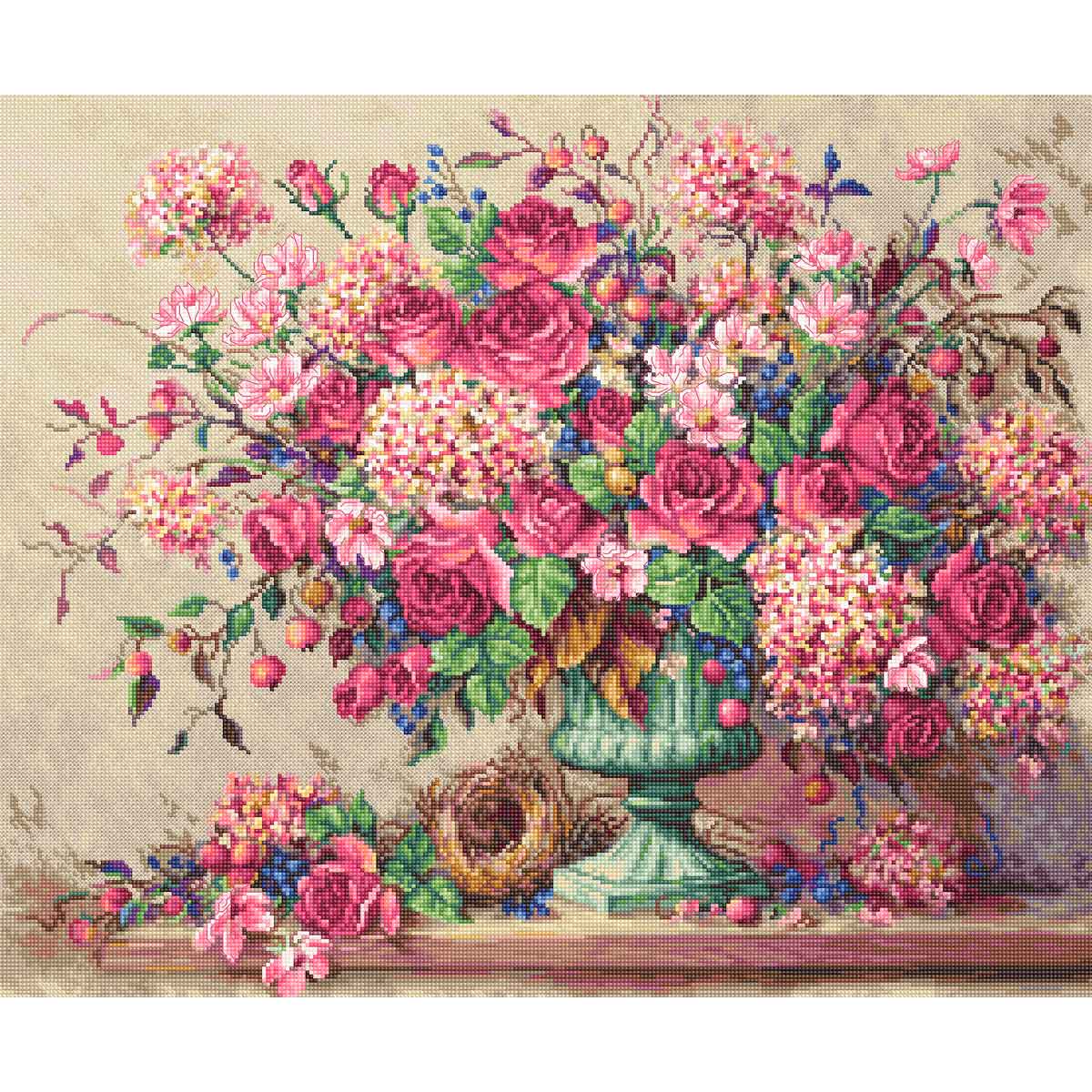 фото Набор для вышивания letistitch "букет розовых цветов" 44*36,5см