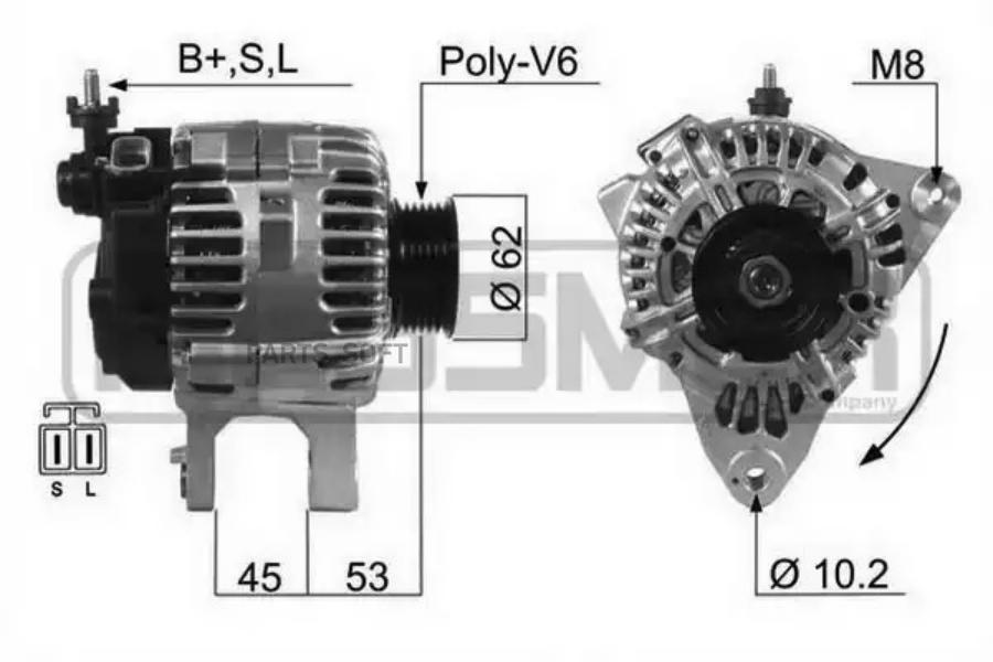 

Генератор ERA для Hyundai Santa Fe I, Sonata IV, Tucson 91-10/Kia Magentis 01-05 210479