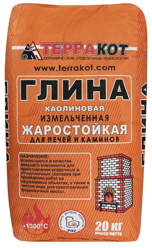 

Смесь кладочная Терракот глина каолиновая соломенно-серый 20 кг