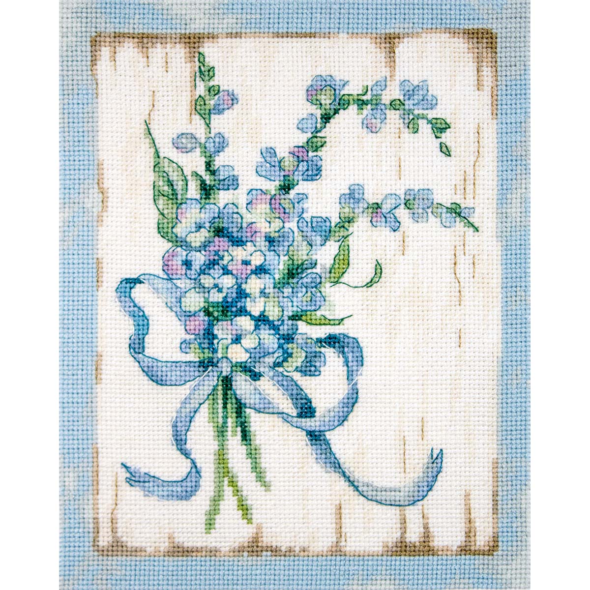 фото Набор для вышивания letistitch "голубые цветы" 20*16см