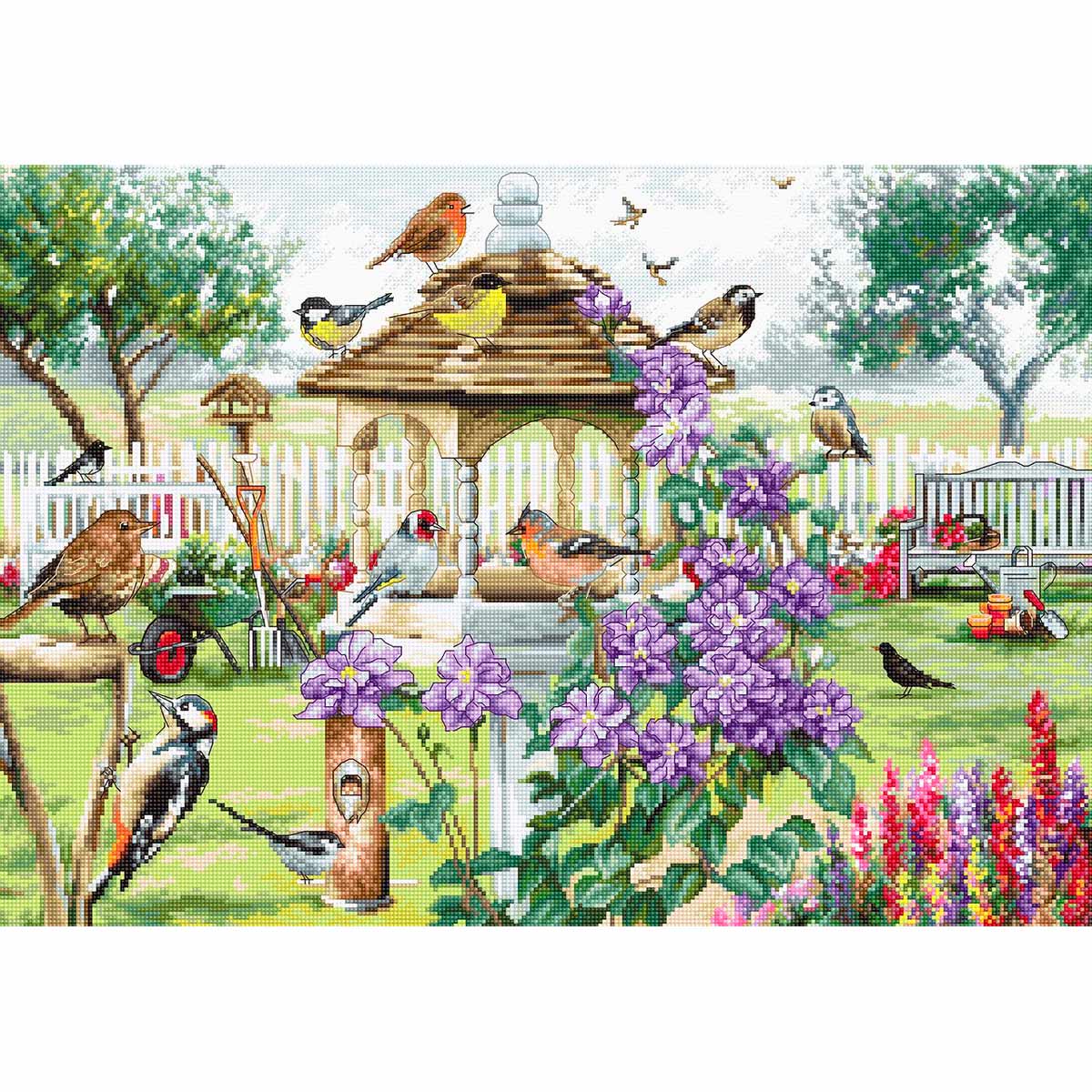 

Набор для вышивания LetiStitch "Кормушка для птиц" 43*30см