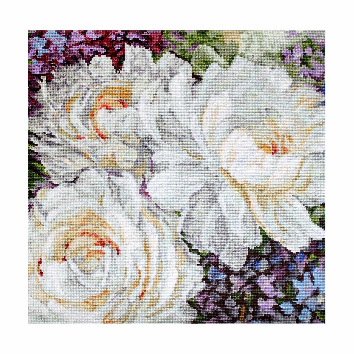 фото Набор для вышивания letistitch "белые розы" 30*30см