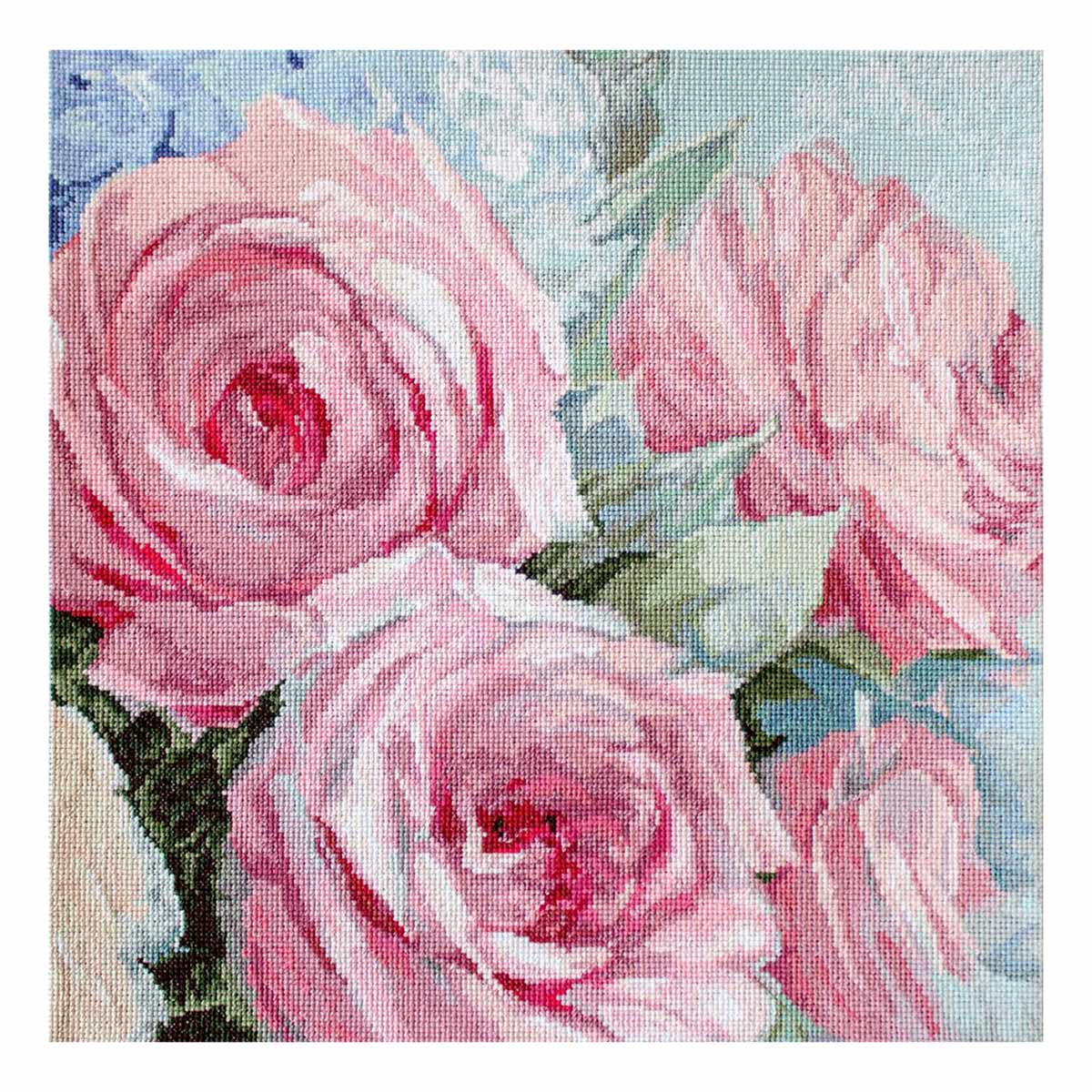 фото Набор для вышивания letistitch "бледно-розовые розы" 30*30см