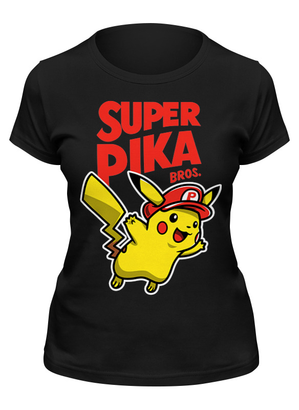 

Футболка женская Printio Superpika черная 2XL, Superpika