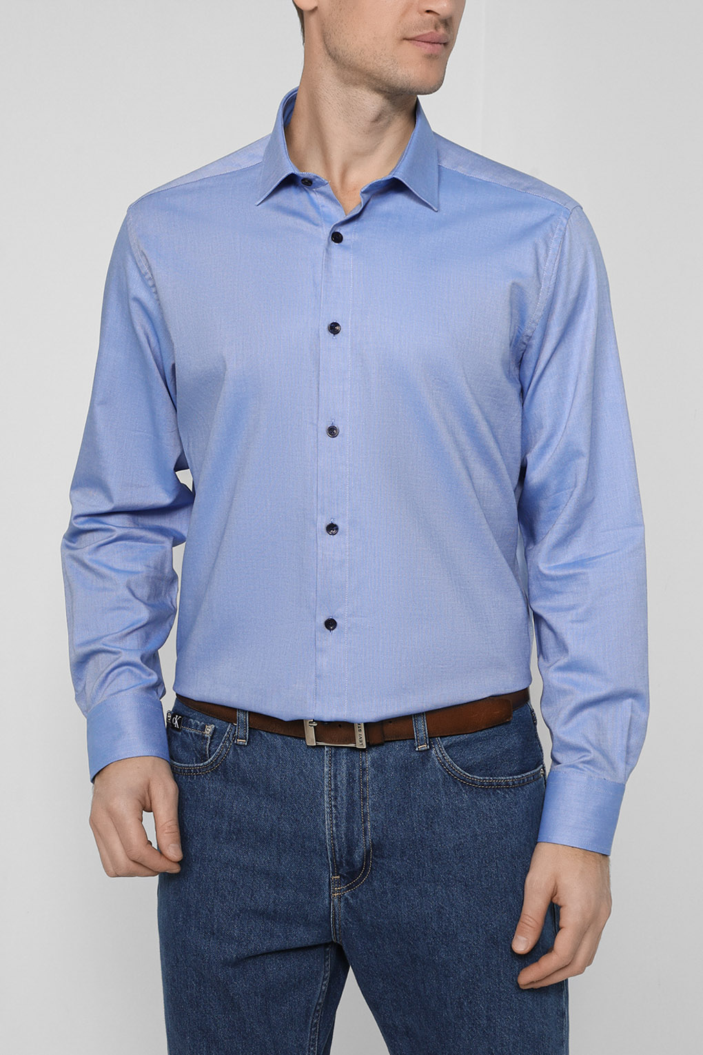 

Рубашка мужская Peter Jorgen PJ22083426-005 синяя 2XL, Синий, PJ22083426-005