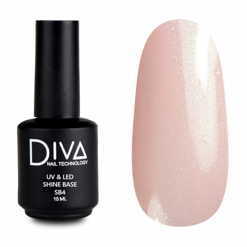 

База для гель-лака Diva Nail Technology камуфлирующая основа с блестками розовая 15 мл