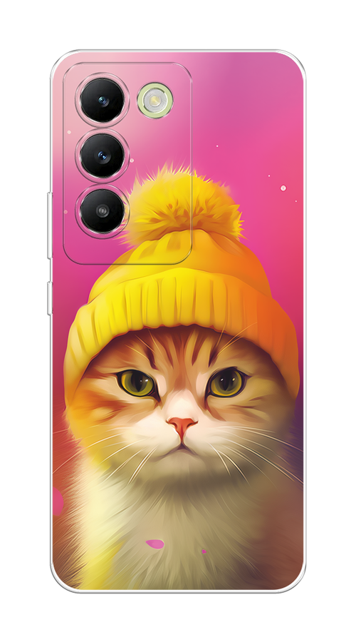 

Чехол на Vivo V30 lite 4G "Котик в шапочке", Розовый;желтый;бежевый, 2610350-1