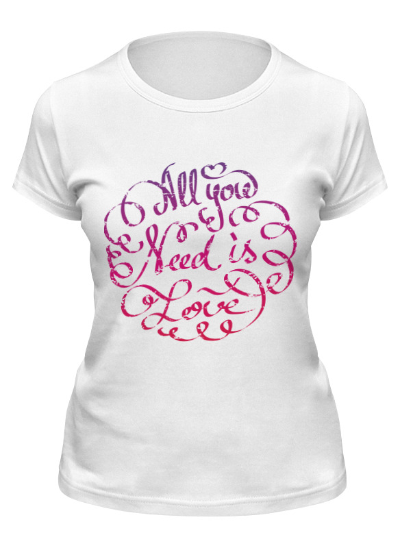 

Футболка женская Printio All you need is love белая 2XL, All you need is love