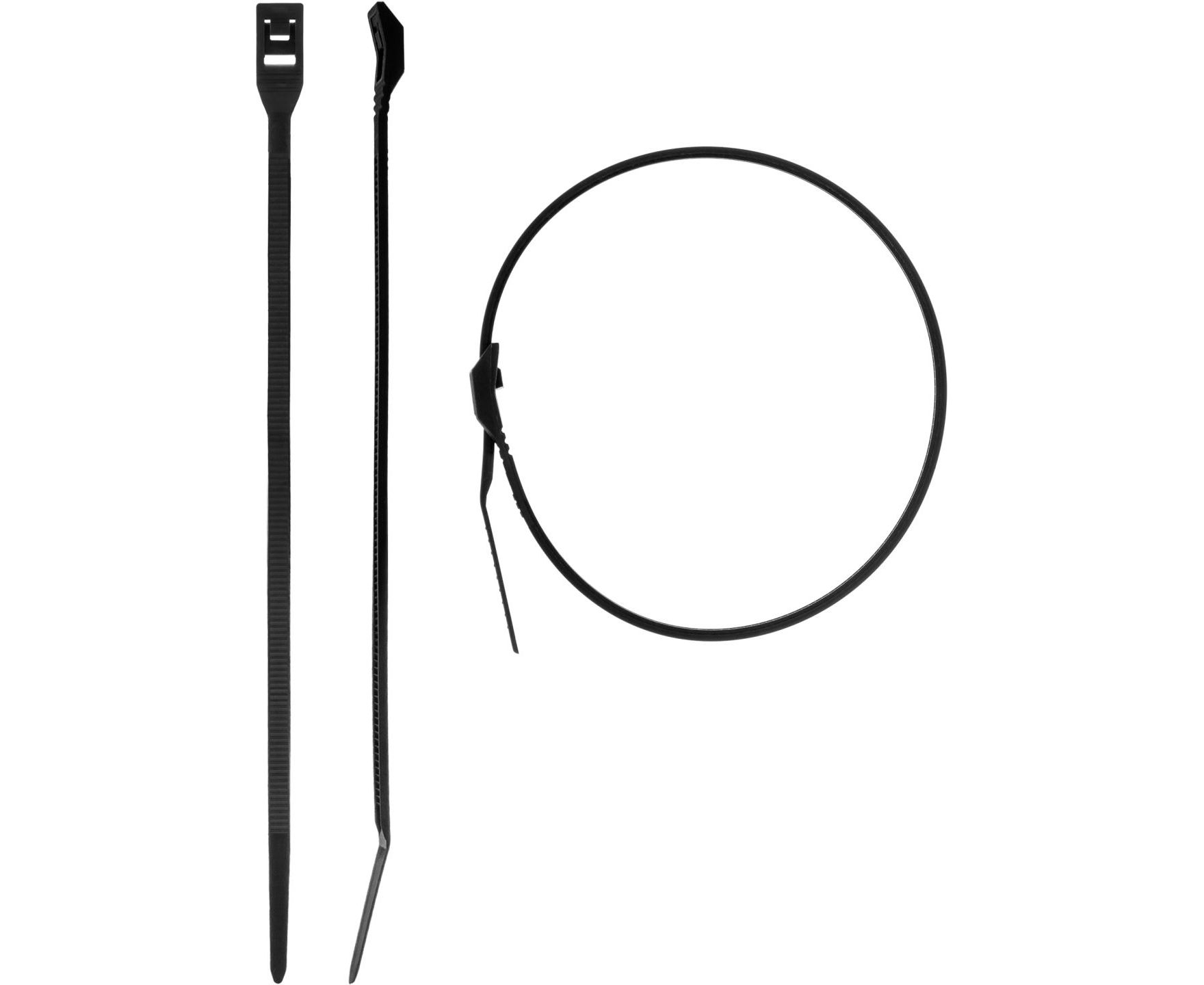 Стяжки кабельные ЗУБР черные КОБРА, с плоским замком, 2.5 х 110 мм, 50 шт, нейлоновые пластиковые стяжки autofix