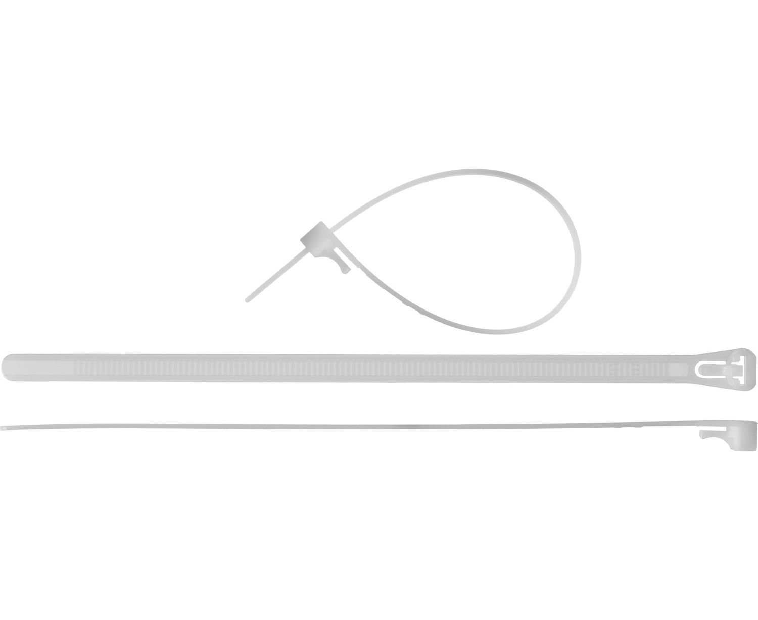 фото Стяжки кабельные зубр разъемные белые кср-б1, 7.5 x 150 мм, 100 шт, нейлоновые