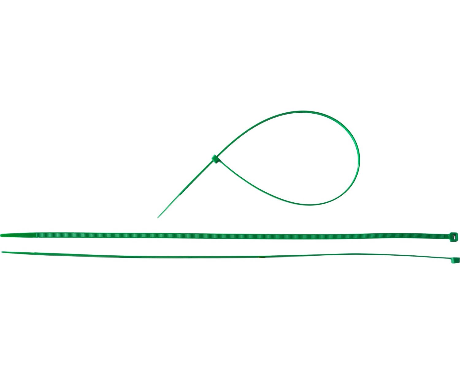 фото Стяжки кабельные зубр зеленые кс-з1, 4.8 x 400 мм, 100 шт, нейлоновые
