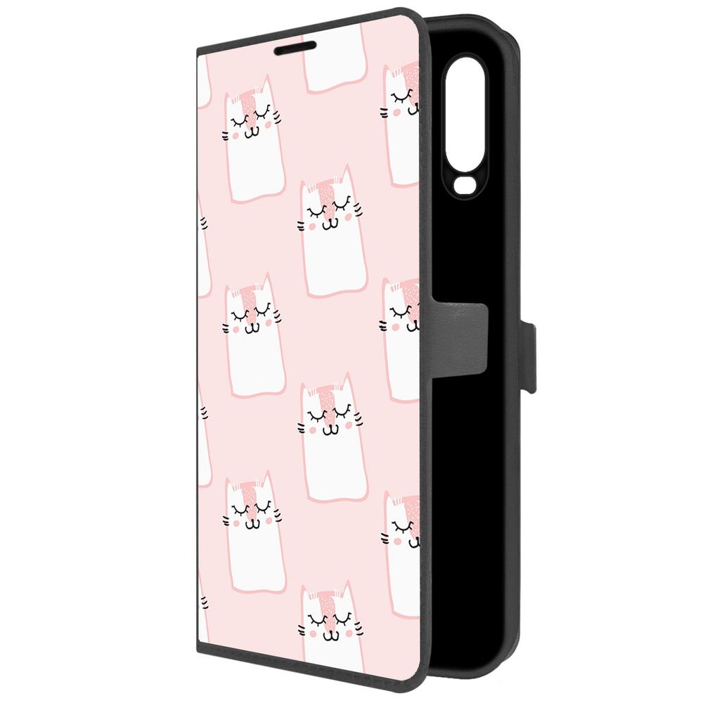 

Чехол-книжка Krutoff Eco Book для Vivo Y17 Котики паттерн (черный)