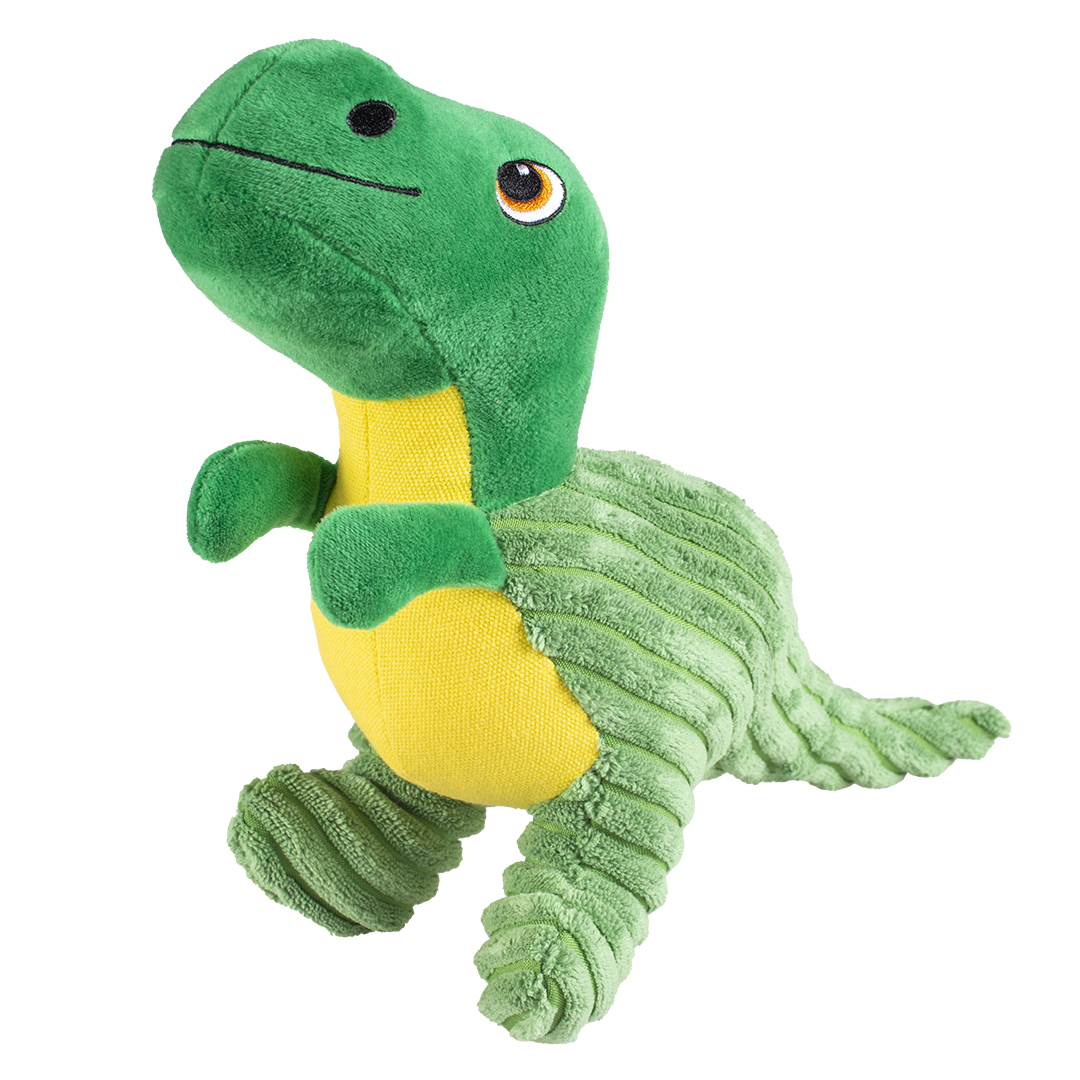 Игрушка для собак мягкая DUVO+ Динозавр - Барионикс, зелёная, 26х22х13см