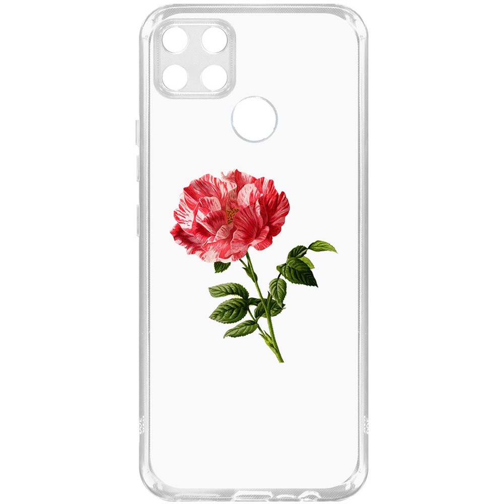 фото Чехол-накладка krutoff clear case рисованная роза для realme c25s