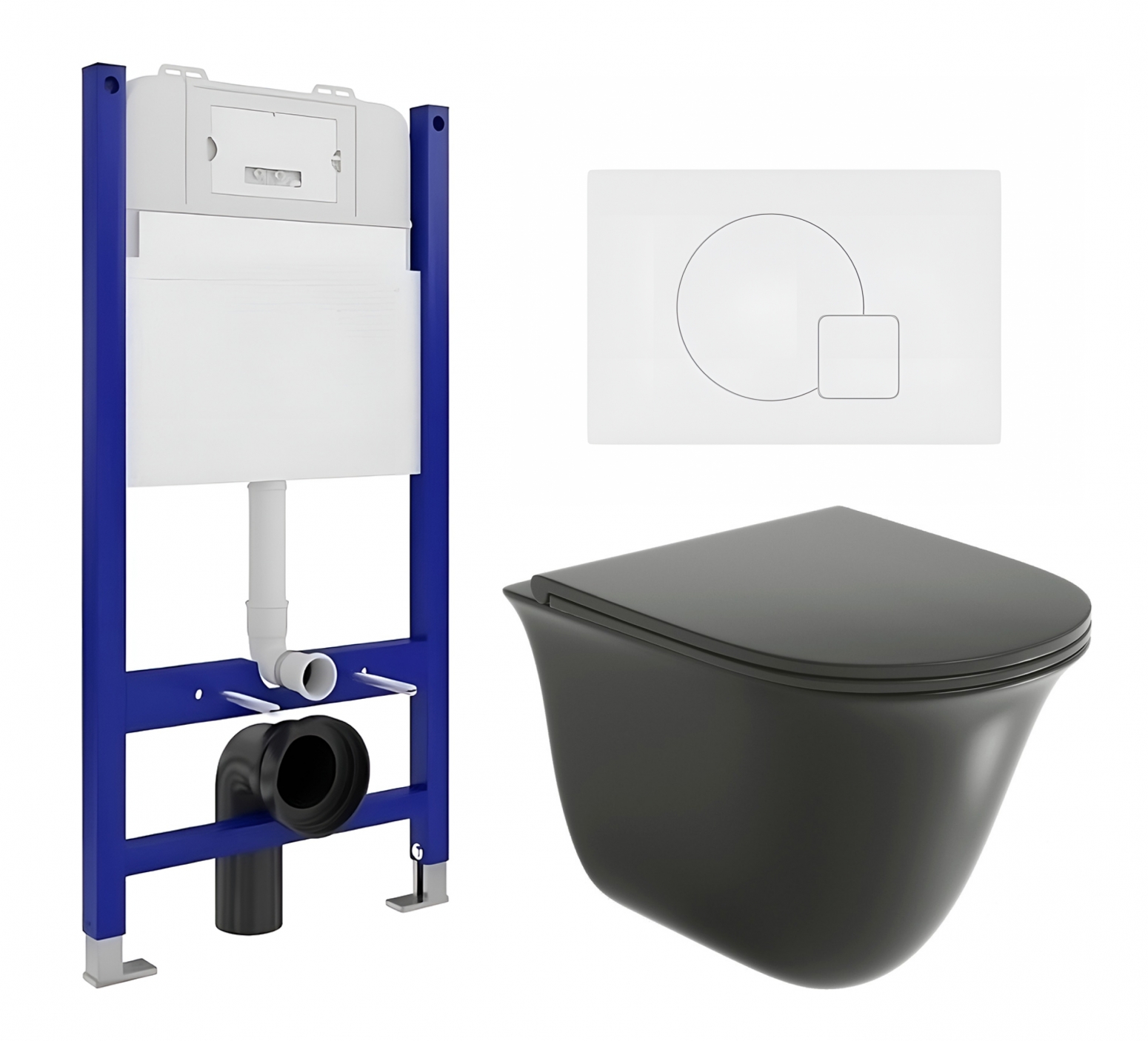 Комплект инсталляция Enio Tecnico унитаз Grossman BMS кнопка белая матовая 550772 34349₽