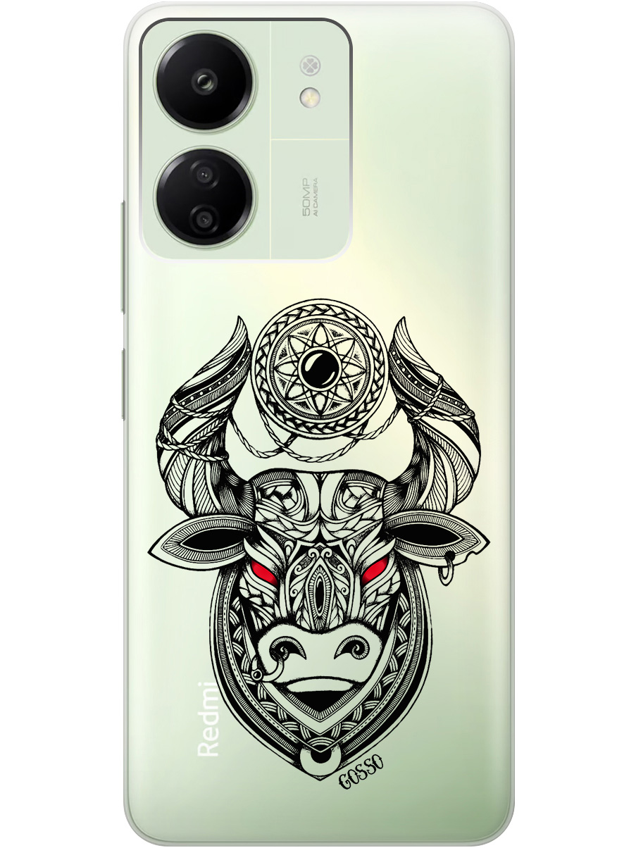 

Силиконовый чехол на Xiaomi Redmi 13C "Grand Bull", Прозрачный;красный;черный, 20001464