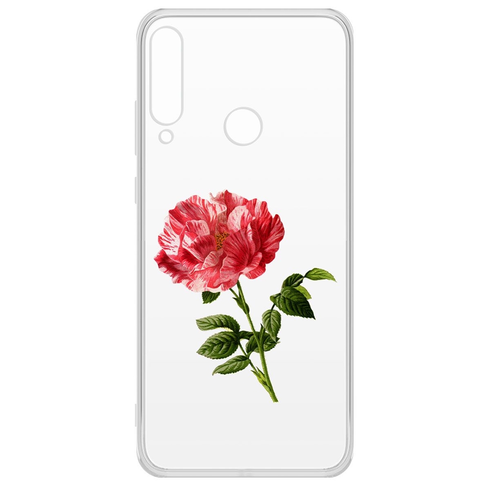 фото Чехол-накладка krutoff clear case рисованная роза для huawei y6p