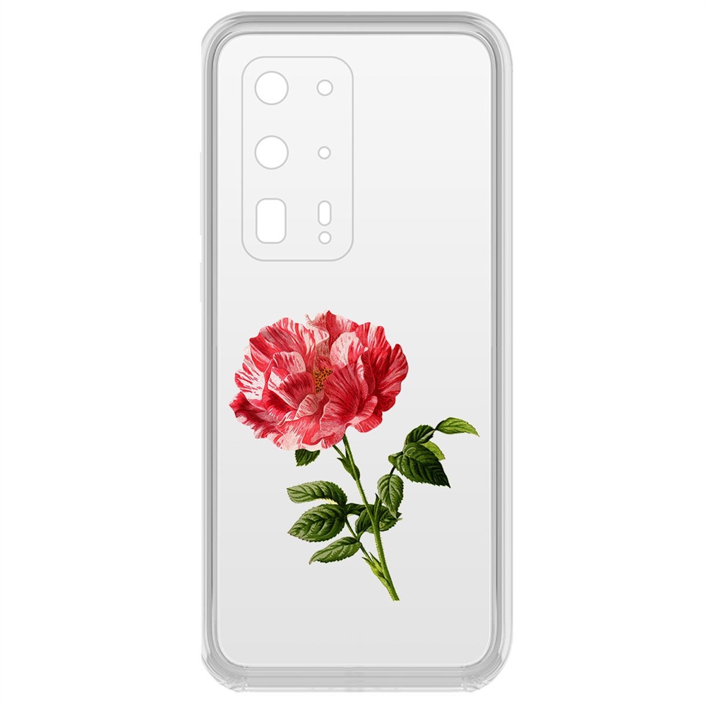 фото Чехол-накладка krutoff clear case рисованная роза для huawei p40 pro+