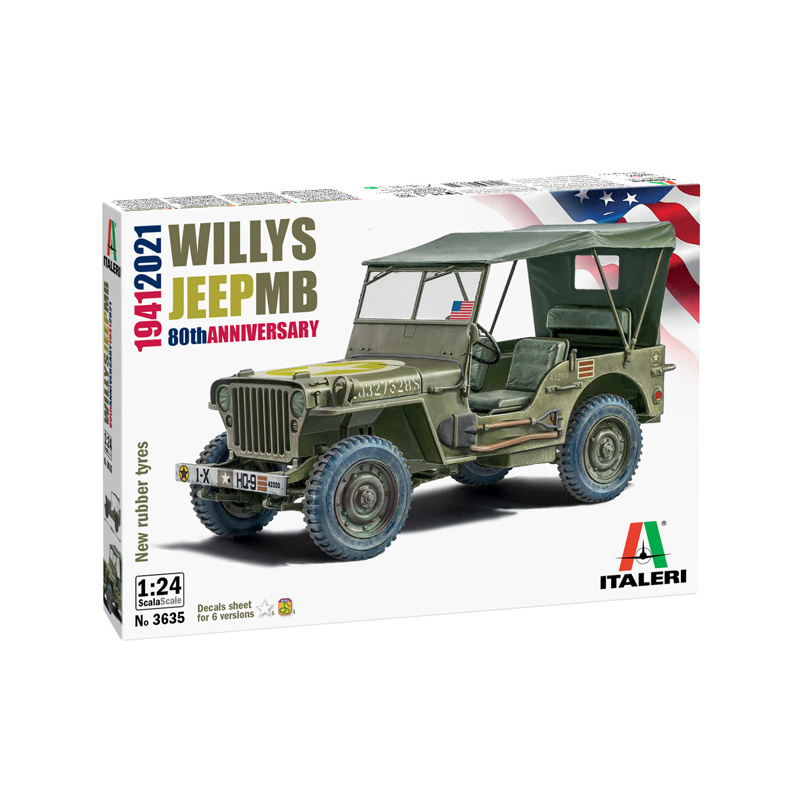 

Сборная модель Italeri Автомобиль Willys Jeep MB 80th Anniversary 1941-2021 3635