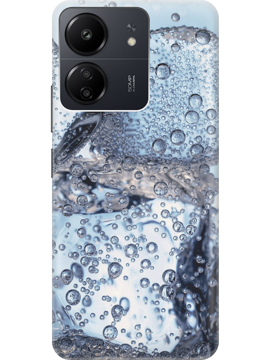 

Силиконовый чехол на Xiaomi Redmi 13C "Лед и пузырьки", Белый;голубой, 20001464