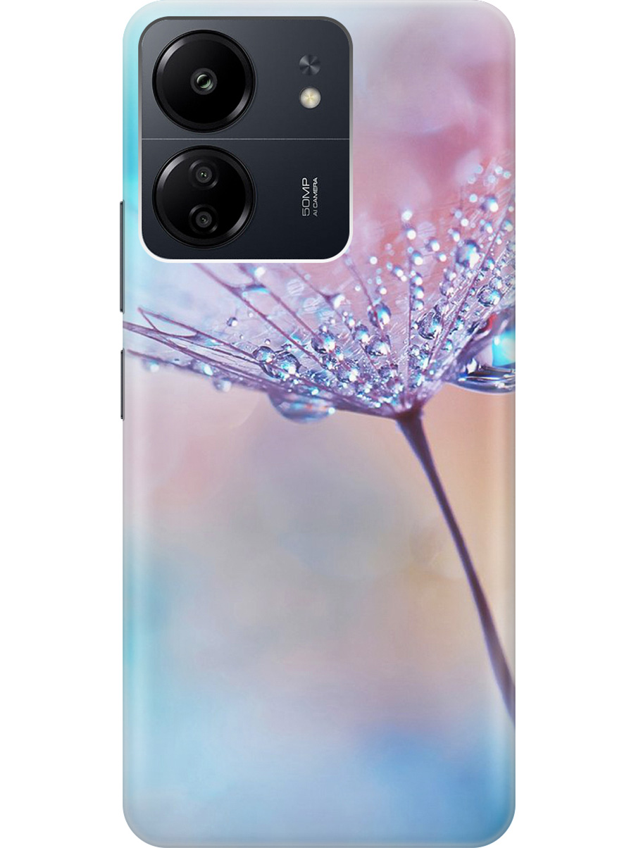 

Силиконовый чехол на Xiaomi Redmi 13C "Капелька на одуванчике", Голубой;розовый, 20001464